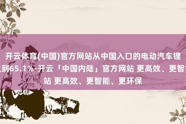 开云体育(中国)官方网站从中国入口的电动汽车锂电板比重达到65.1%-开云「中国内陆」官方网站 更高效、更智能、更环保