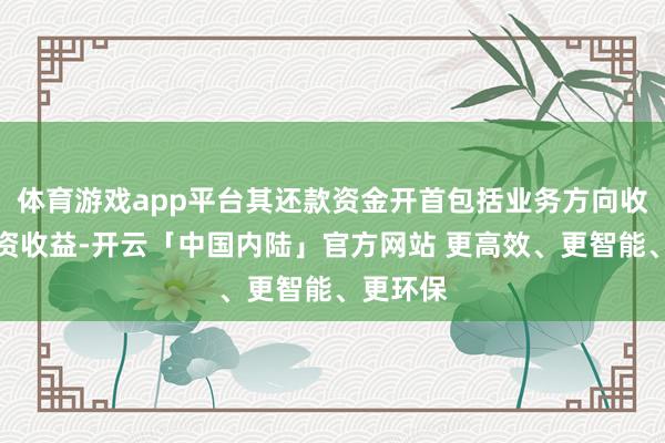 体育游戏app平台其还款资金开首包括业务方向收入和投资收益-开云「中国内陆」官方网站 更高效、更智能、更环保