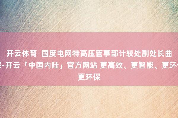 开云体育  国度电网特高压管事部计较处副处长曲辉-开云「中国内陆」官方网站 更高效、更智能、更环保