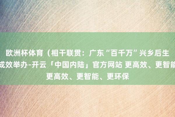 欧洲杯体育（相干联贯：广东“百千万”兴乡后生创业大赛成效举办-开云「中国内陆」官方网站 更高效、更智能、更环保