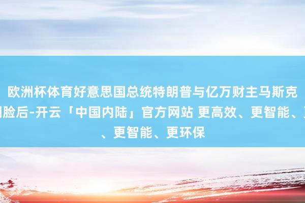 欧洲杯体育好意思国总统特朗普与亿万财主马斯克联系翻脸后-开云「中国内陆」官方网站 更高效、更智能、更环保