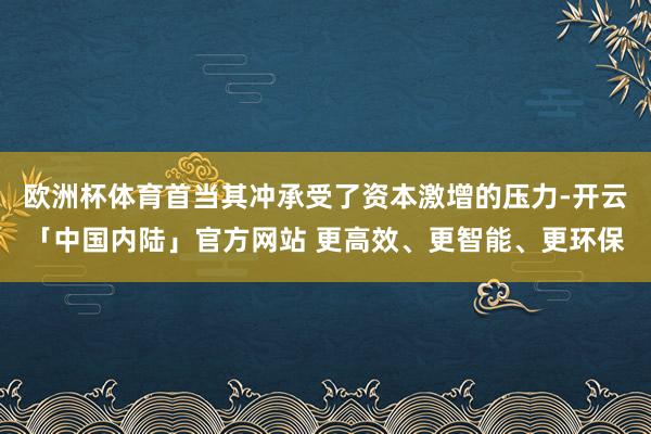 欧洲杯体育首当其冲承受了资本激增的压力-开云「中国内陆」官方网站 更高效、更智能、更环保