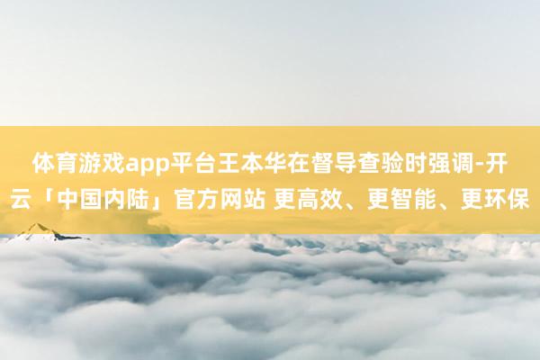 体育游戏app平台　　王本华在督导查验时强调-开云「中国内陆」官方网站 更高效、更智能、更环保