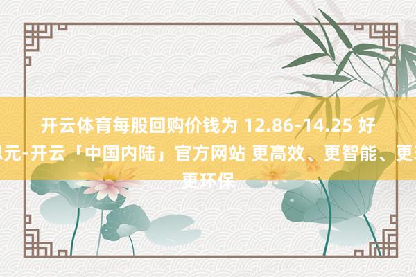 开云体育每股回购价钱为 12.86-14.25 好意思元-开云「中国内陆」官方网站 更高效、更智能、更环保