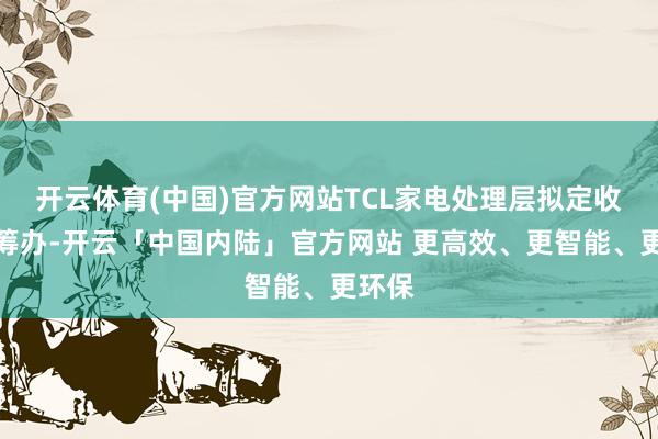 开云体育(中国)官方网站TCL家电处理层拟定收购有筹办-开云「中国内陆」官方网站 更高效、更智能、更环保
