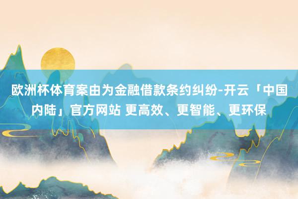 欧洲杯体育案由为金融借款条约纠纷-开云「中国内陆」官方网站 更高效、更智能、更环保