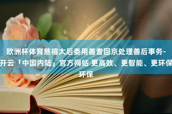 欧洲杯体育慈禧太后委用善耆回京处理善后事务-开云「中国内陆」官方网站 更高效、更智能、更环保