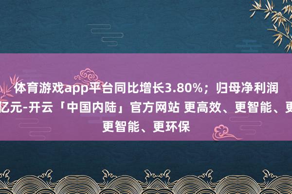 体育游戏app平台同比增长3.80%；归母净利润2.17亿元-开云「中国内陆」官方网站 更高效、更智能、更环保