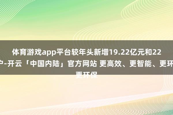 体育游戏app平台较年头新增19.22亿元和229户-开云「中国内陆」官方网站 更高效、更智能、更环保