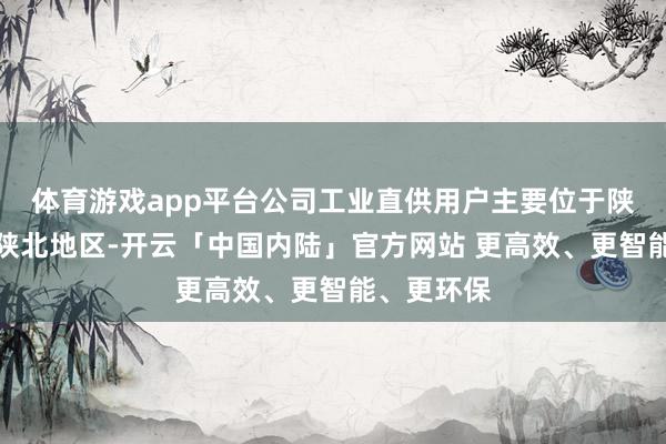 体育游戏app平台公司工业直供用户主要位于陕西关中及陕北地区-开云「中国内陆」官方网站 更高效、更智能、更环保