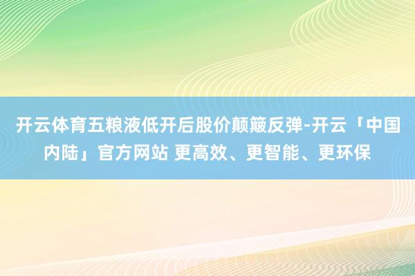 开云体育五粮液低开后股价颠簸反弹-开云「中国内陆」官方网站 更高效、更智能、更环保