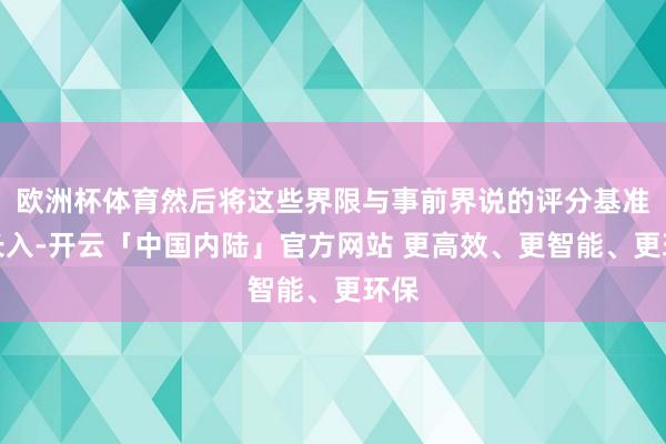 欧洲杯体育然后将这些界限与事前界说的评分基准相长入-开云「中国内陆」官方网站 更高效、更智能、更环保